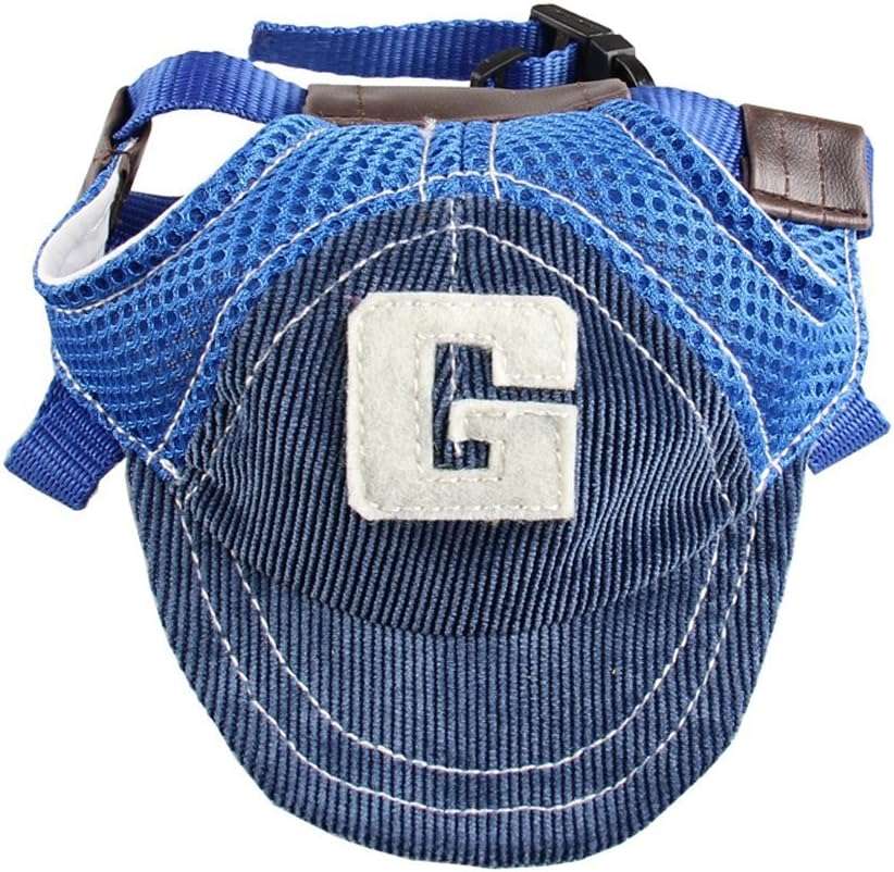 Pet Dog Baseball Cap Sport Cap Hat - Outdoor Hat Sun Protection Summer Cap for Small Medium Large Dog (Small Cap, Blue) - 3