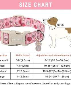 ARING PET Easter Dog Collar-Cute Easter Eggs Dog Collar, Adjustable Easter Pink Striped Pet Collars Puppy Collar with Quick Release Buckle for Girl&Boy Dogs - 6