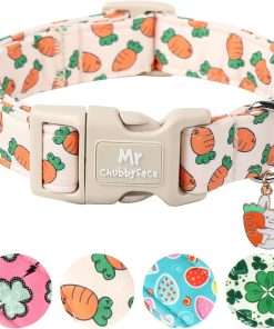 Easter Dog Collar, Cute Carrot Print Dog Collars,Soft Durable Adjustable Colorful Carrot Pet Collar, Cute Easter Collar Gifts for Small Medium Large Dogs - 1
