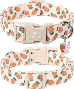 Easter Dog Collar, Cute Carrot Print Dog Collars,Soft Durable Adjustable Colorful Carrot Pet Collar, Cute Easter Collar Gifts for Small Medium Large Dogs - 2