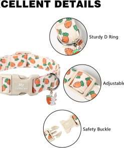 Easter Dog Collar, Cute Carrot Print Dog Collars,Soft Durable Adjustable Colorful Carrot Pet Collar, Cute Easter Collar Gifts for Small Medium Large Dogs - 3