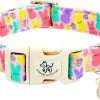 Elegant little tail Easter Dog Collar,Bunny Pattern Pet Collar Pink Durable Holiday Female or Male Adjustable Cotton Pet Collar with Quick Release Buckle for X-Small Puppy - 1