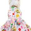 Pet Dog Easter Outfit, Puppy Dog Easter Clothes Egg Bunny Flower Dog Skirt Colorful Dog Dress Spring Summer Pet Doggie Apparel for Dogs Cats Gifts, S - 1