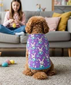 Vehomy 4-Pack Easter Dog Shirt Easter Bunny Dog Shirts Easter Egg Dog Sleeveless Clothes Outfit Pet Easter Tank Tops Vests with Easter Egg Stripe Rabbit Carrot Patterns - 7