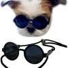 G016 Small Breed Dog up to 15lbs Pet Cat Round Tiny Sunglasses (Black) - 1