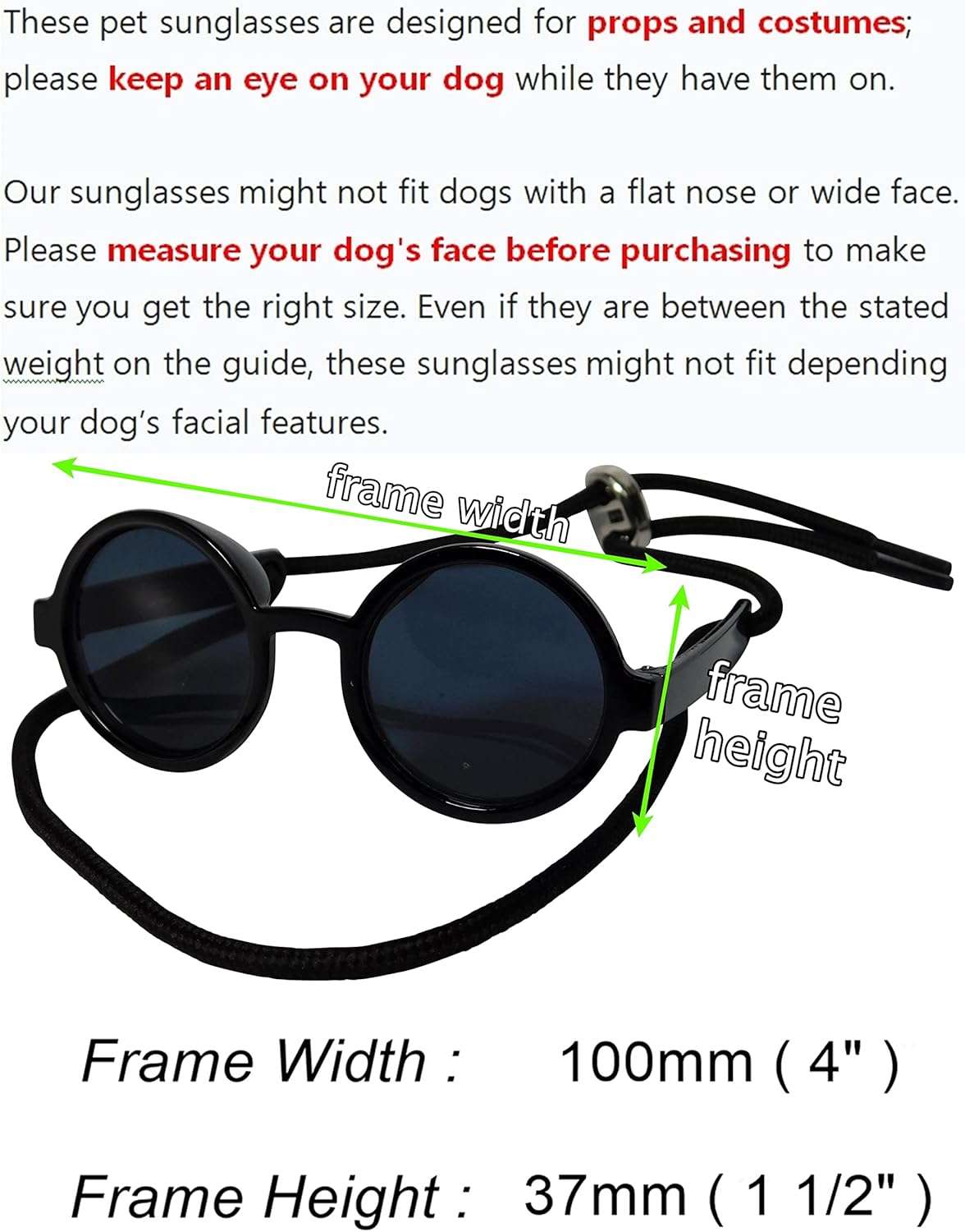 G016 Small Breed Dog up to 15lbs Pet Cat Round Tiny Sunglasses (Black) - 2 G016 Small Breed Dog up to 15lbs Pet Cat Round Tiny Sunglasses (Black) - 2