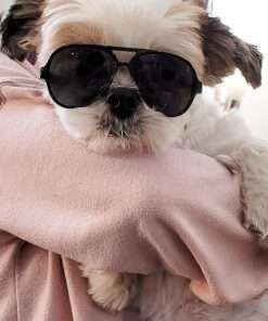 G029 Small Dog Breed up to 15lbs Cat Pet Aviator Sunglasses Glasses (Black) - 2