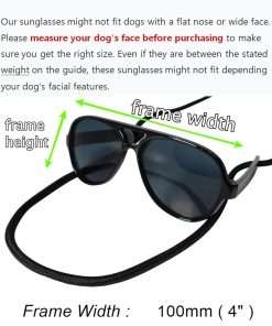 G029 Small Dog Breed up to 15lbs Cat Pet Aviator Sunglasses Glasses (Black) - 3