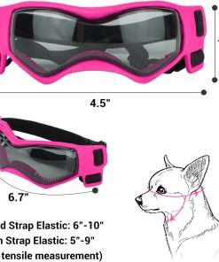 PETLESO Dog Goggles Small Breed, Dog Sunglasses Small Breed Dog Eye Sun Light Protection, UV Protection Goggles for Dog with Adjustable Straps, Small Pink - 3