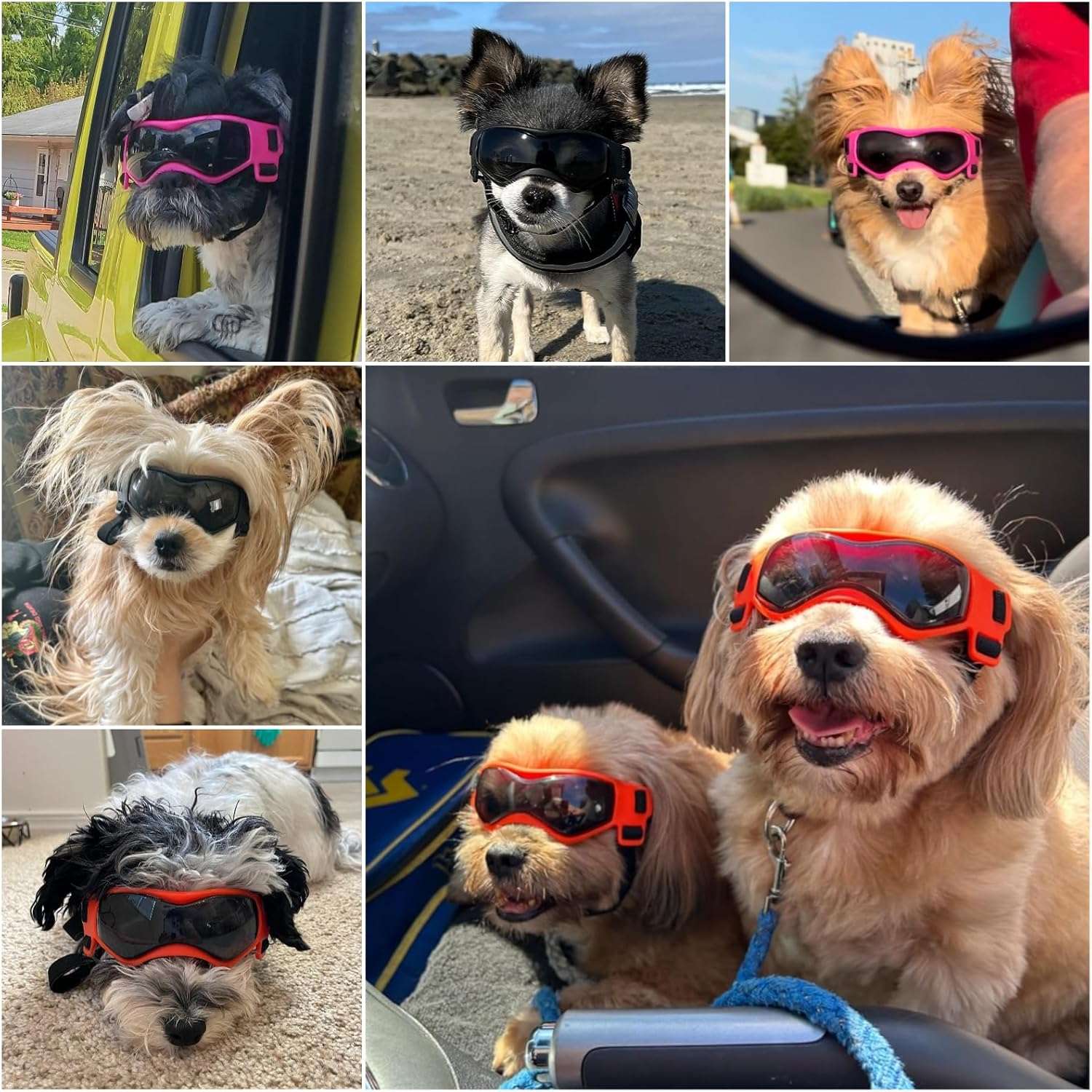 PETLESO Dog Goggles Small Breed, Dog Sunglasses Small Breed Dog Eye Sun Light Protection, UV Protection Goggles for Dog with Adjustable Straps, Small Pink - 5