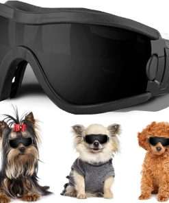 Winproof Small Dog Sunglasses with Adjustable Strap, UV Protection, Soft Goggles for Dogs' Eyes - 1