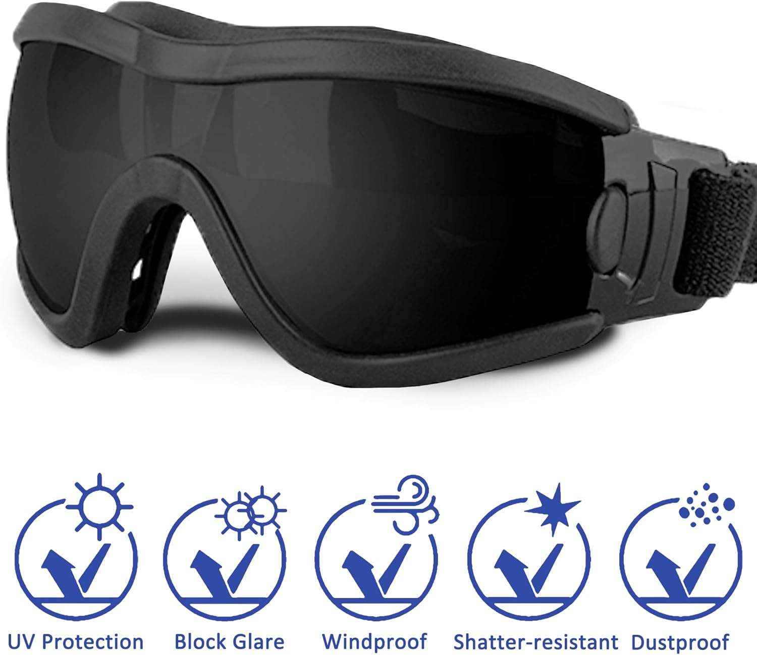 Winproof Small Dog Sunglasses with Adjustable Strap, UV Protection, Soft Goggles for Dogs' Eyes - 2