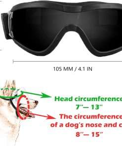 Winproof Small Dog Sunglasses with Adjustable Strap, UV Protection, Soft Goggles for Dogs' Eyes - 3