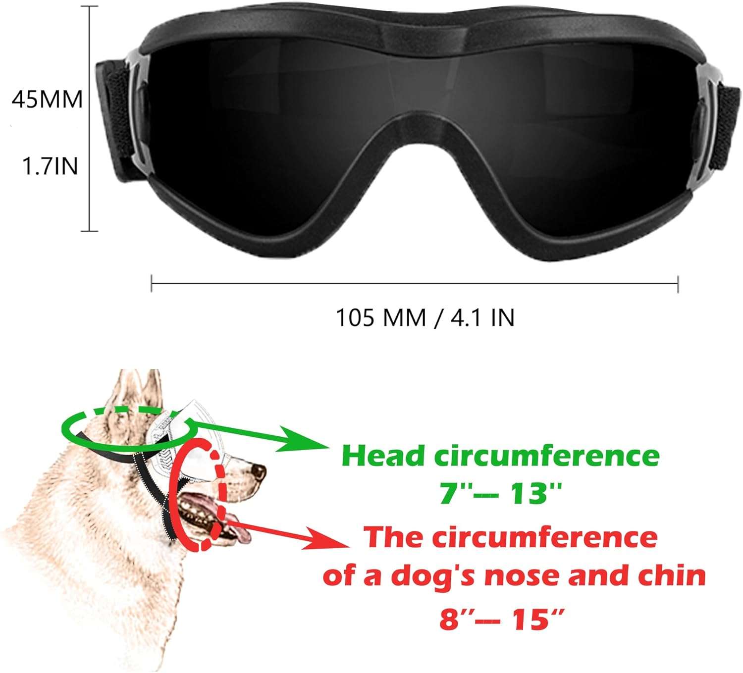 Winproof Small Dog Sunglasses with Adjustable Strap, UV Protection, Soft Goggles for Dogs' Eyes - 3