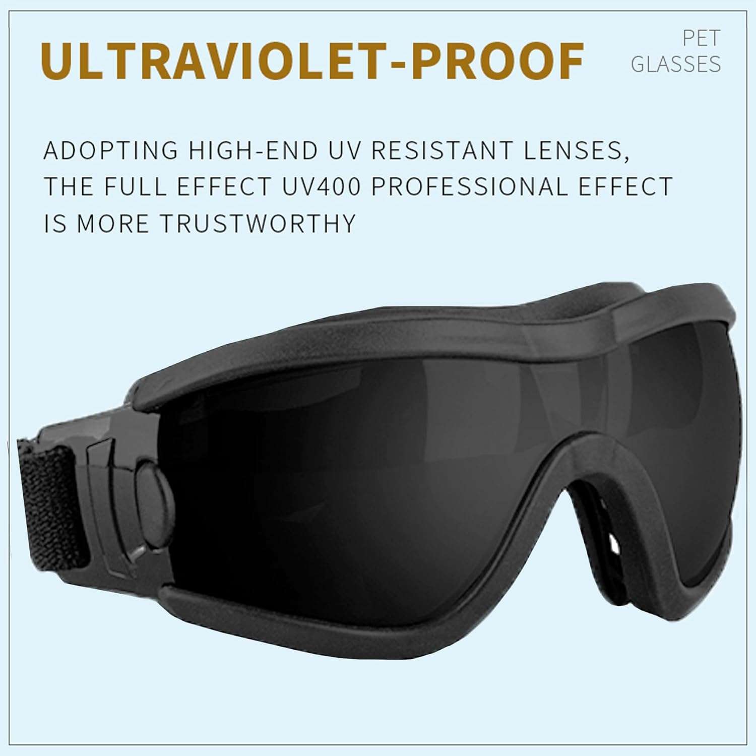 Winproof Small Dog Sunglasses with Adjustable Strap, UV Protection, Soft Goggles for Dogs' Eyes - 5