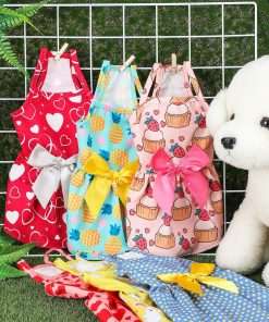 Frienda 6 Pieces Bowknot Princes Puppy Dog Dress Floral Vest Skirt Summer Pet Dress Dog Cute Rosette Sundress Apparel for Puppy Cat Pet - 4