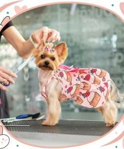 Frienda 6 Pieces Bowknot Princes Puppy Dog Dress Floral Vest Skirt Summer Pet Dress Dog Cute Rosette Sundress Apparel for Puppy Cat Pet - 5