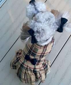 PUPTECK Classic Plaid Dog Dress Cute Puppy Clothes Outfit Small - 8
