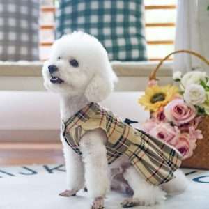 PUPTECK Classic Plaid Dog Dress Cute Puppy Clothes Outfit Small - 9