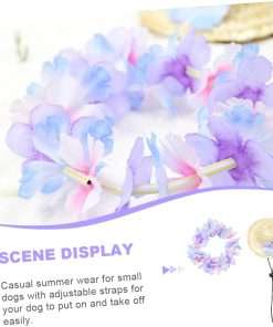 1 Set Pet Straw Hat Garland Funny Dog Hat Pet Beach Apparel Dog Sun Visor Cap Puppy Straw Hat Puppy Beach Hat Chihuahua Clothes Fashion Dog Hat Polyester Wreath Vacation Crown - 6