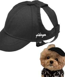 Dog Cap - Small, Pink, Geometric Pattern, Ear Holes, Adjustable Strap, All Season, Waterproof, UV Protection, Baseball Cap, Trucker Hat, Dog Hats for Small Dogs - 1