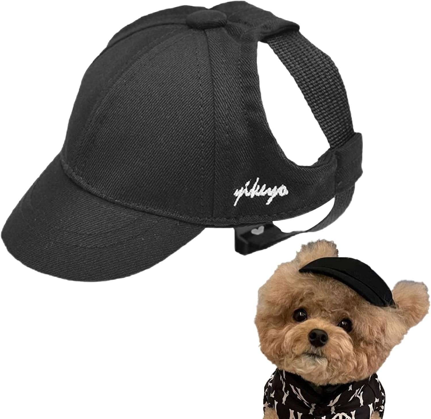 Dog Cap - Small, Pink, Geometric Pattern, Ear Holes, Adjustable Strap, All Season, Waterproof, UV Protection, Baseball Cap, Trucker Hat, Dog Hats for Small Dogs - 1