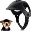 Dog Helmets for Small Dogs with Ear Holes, Hard Safety Pet Dog Hat for Puppy, Windproof Doggies Motorcycle Helmets for Outdoor Riding Hiking Cycling (Black) - 1