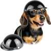 Lesypet Dog Helmet, Motorcycle Safety Hat for Cats and Small Dogs' Biking Cycling, Black S - 1