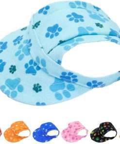 PET SHOW Dog Baseball Cap Dog Paw Print Peaked Cap Pet Sun Hats with Ear Holes Sport Hat for Small Medium Doggies Adjustable Drawstring Puppies Cats Visor Hat - 1