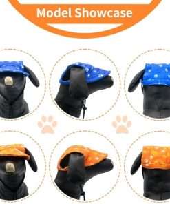 PET SHOW Dog Baseball Cap Dog Paw Print Peaked Cap Pet Sun Hats with Ear Holes Sport Hat for Small Medium Doggies Adjustable Drawstring Puppies Cats Visor Hat - 4