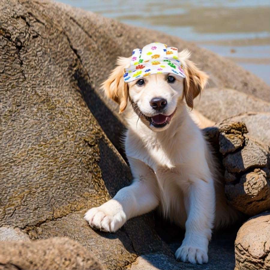 PET SHOW Dog Baseball Cap Dog Paw Print Peaked Cap Pet Sun Hats with Ear Holes Sport Hat for Small Medium Doggies Adjustable Drawstring Puppies Cats Visor Hat - 6