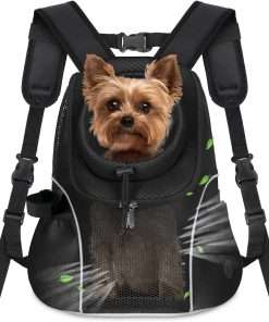 WOYYHO Pet Dog Carrier Backpack Small Dog Front Backpack Ventilated Mesh Dog Travel Back Pack with Safety Belt for Travel Hiking Cycling Outdoor Adventures - 1