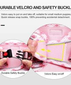 Mercano Soft Mesh Dog Harness and Leash Set, No-Chock Step-in Reflective Breathable Lightweight Easy Walk Vest Harnesses with Safety Buckle for Small Dogs, Cats - 8