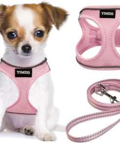 YIMEIS Dog Harness and Leash Set, No Pull Soft Mesh Pet Harness, Reflective Adjustable Puppy Vest for Small Medium Large Dogs, Cats (Pink, X-Small (Pack of 1) - 1