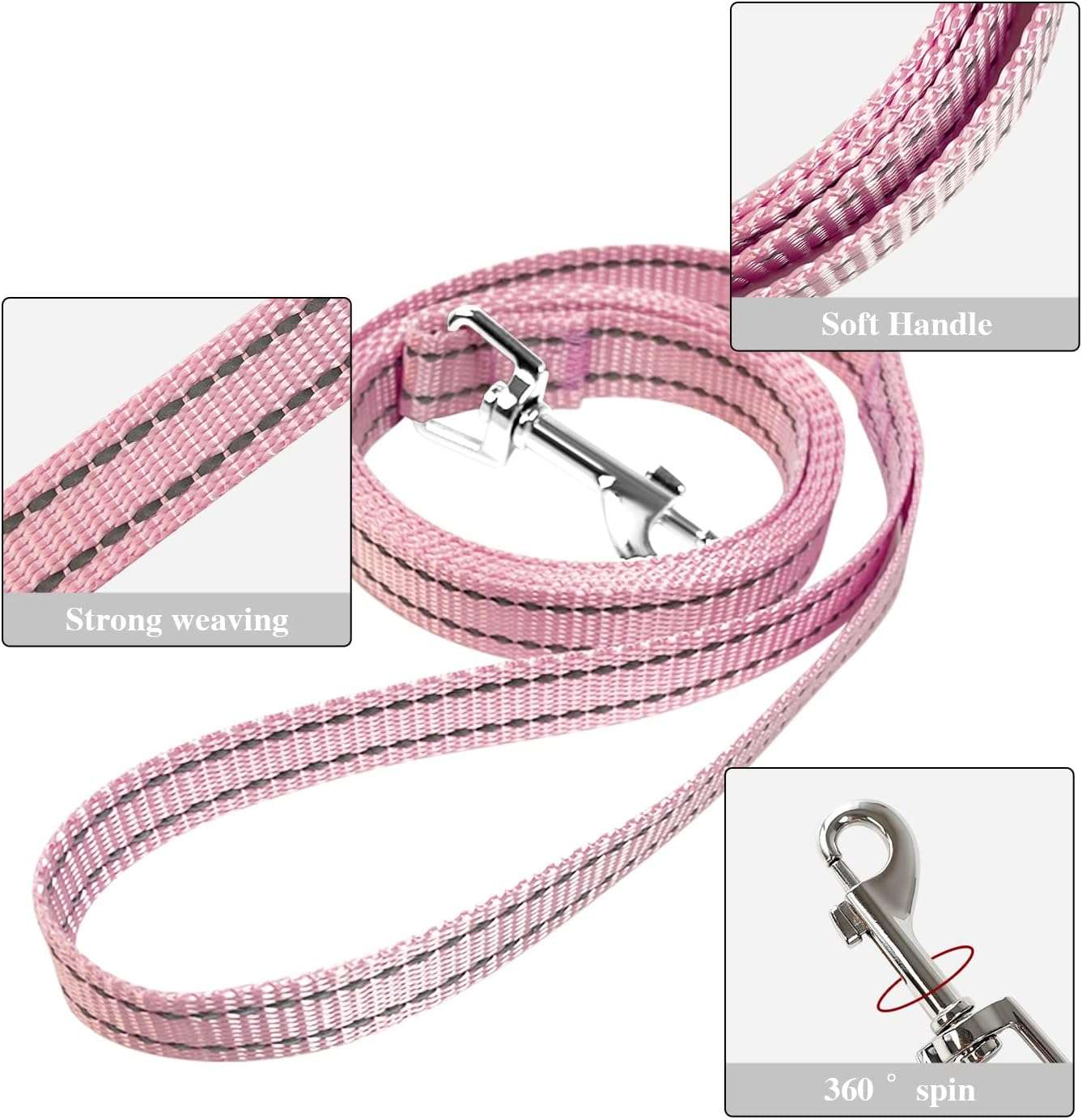 YIMEIS Dog Harness and Leash Set, No Pull Soft Mesh Pet Harness, Reflective Adjustable Puppy Vest for Small Medium Large Dogs, Cats (Pink, X-Small (Pack of 1) - 5