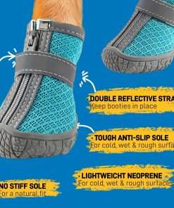 Dog Shoes for Small Dogs, Breathable Dog Boots Paw Protector for Hot Pavement Winter Snow, Dog Booties with Reflective Strips Rugged Anti-Slip Sole - 5