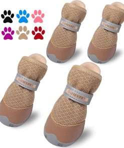 QUMY 4PCS Dog Shoes for Small Dogs, Hot Pavement Summer Puppy Dog Boots & Paw Protectors with Soft Anti-Slip Rubber Sole, Mesh Breathable Dog Booties - 1