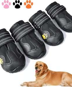 XSY&G Dog Boots,Waterproof Dog Shoes,Dog Booties with Reflective Rugged Anti-Slip Sole and Skid-Proof,Outdoor Dog Shoes - 1