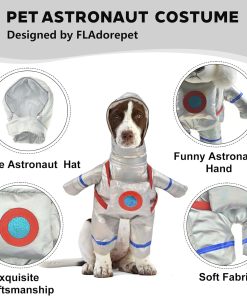FLAdorepet Dog Astronaut Standing Costume with Pet Hat Cat Halloween Christmas Party Costume Outfits Funny Dog Clothes for Chihuahua Bulldog - 5