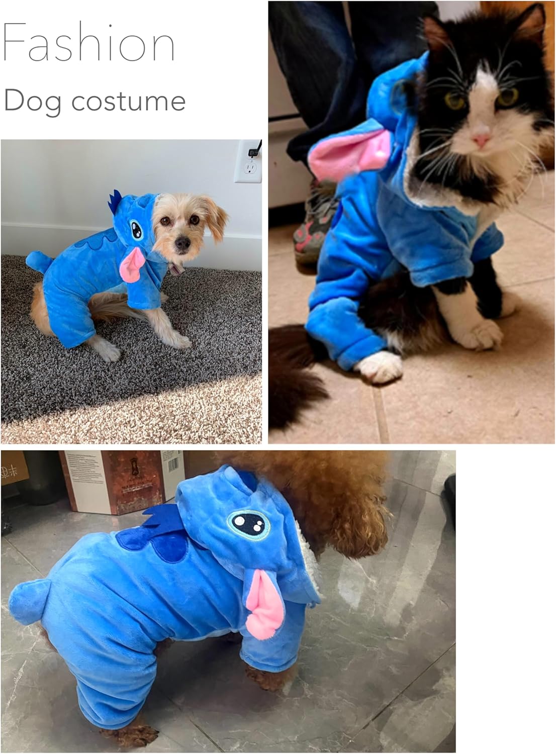 Fashion Dog Costumes, Pet Outfit, Pet Pajamas Clothes Warm Hoodie Coat for Any Party Halloween Christmas - 6