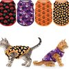 4-Pack Halloween Themed Dog Shirts Puppy Pumpkin Pattern Tank Tops Cute Skull Corn Candy Style Outfits for Small Boy Girl Puppy Festival Costume for Small Medium Dogs XS - 1