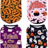 PET SHOW 4 Pack Halloween Dog Shirts for Extra Small Dogs Ghost Pumpkin Doggies Tank Top Tee Black Orange T-Shirts Pets Holiday Party Sleeveless Vest Cats Kittens Puppy Clothes Boys Girls - 1