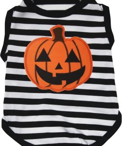 Petitebella Cute Pumpkin Puppy Dog Shirt (Striped, X-Small)