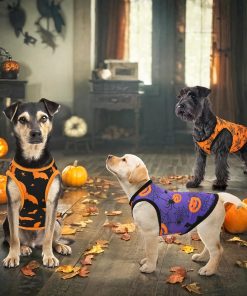 Vehomy 3-Pack Halloween Dog Clothes Dog Halloween Shirts Tank Tops with Bat Spider Net Pumpkin Patterns Pet Halloween Costumes Puppy Shirt Vest for Small Medium Dogs XS - 6