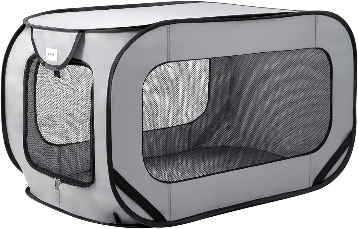 Love's cabin 31.5in Portable Large Dog Bed - Pop Up Dog Kennel, Indoor Outdoor Crate for Pets, Portable Car Seat Kennel, Cat Bed Collection, Grey - 1