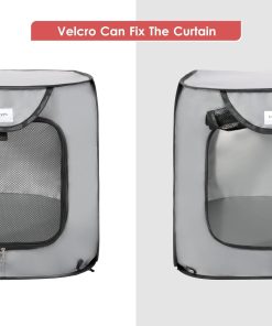Love's cabin 31.5in Portable Large Dog Bed - Pop Up Dog Kennel, Indoor Outdoor Crate for Pets, Portable Car Seat Kennel, Cat Bed Collection, Grey - 2