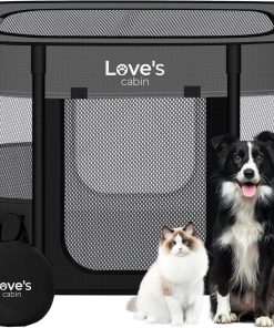 Love's cabin Pet Puppy Dog Playpen, Small Dog Tent Crates Cage Indoor-Outdoor, Portable Exercise Playpen for Cat, Foldable Pop Up Dog Kennel Playpen with Carring Case - 1