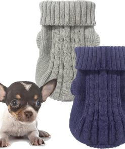 2 Pack Dog Sweaters for Small Dogs, Chihuahua Yorkie Sweater, Dog Clothes Winter Warm Pullover Sweaters, Pet Cat Clothing Cold Weather Puppy Clothes Outfits - 1