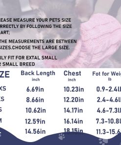 2 Pack Dog Sweaters for Small Dogs, Chihuahua Yorkie Sweater, Dog Clothes Winter Warm Pullover Sweaters, Pet Cat Clothing Cold Weather Puppy Clothes Outfits - 6