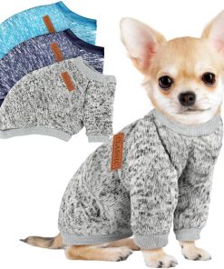 3 Pack Dog Sweaters for Small Dogs Girl Boy Winter Fleece Clothes Warm Soft Dog Sweatshirt Outfit for Dogs Cats Pet Apparel - 1